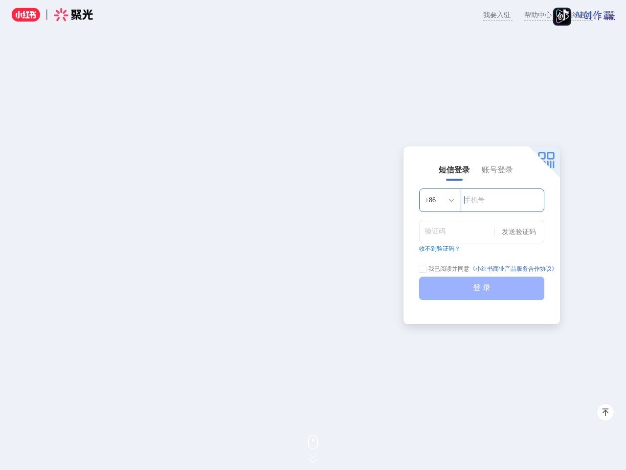 小红书聚光 网站截图