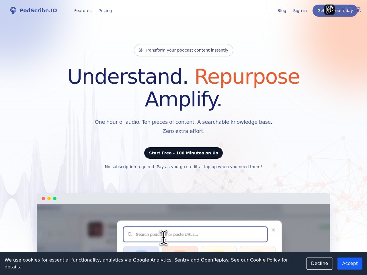 Podscribe 网站截图