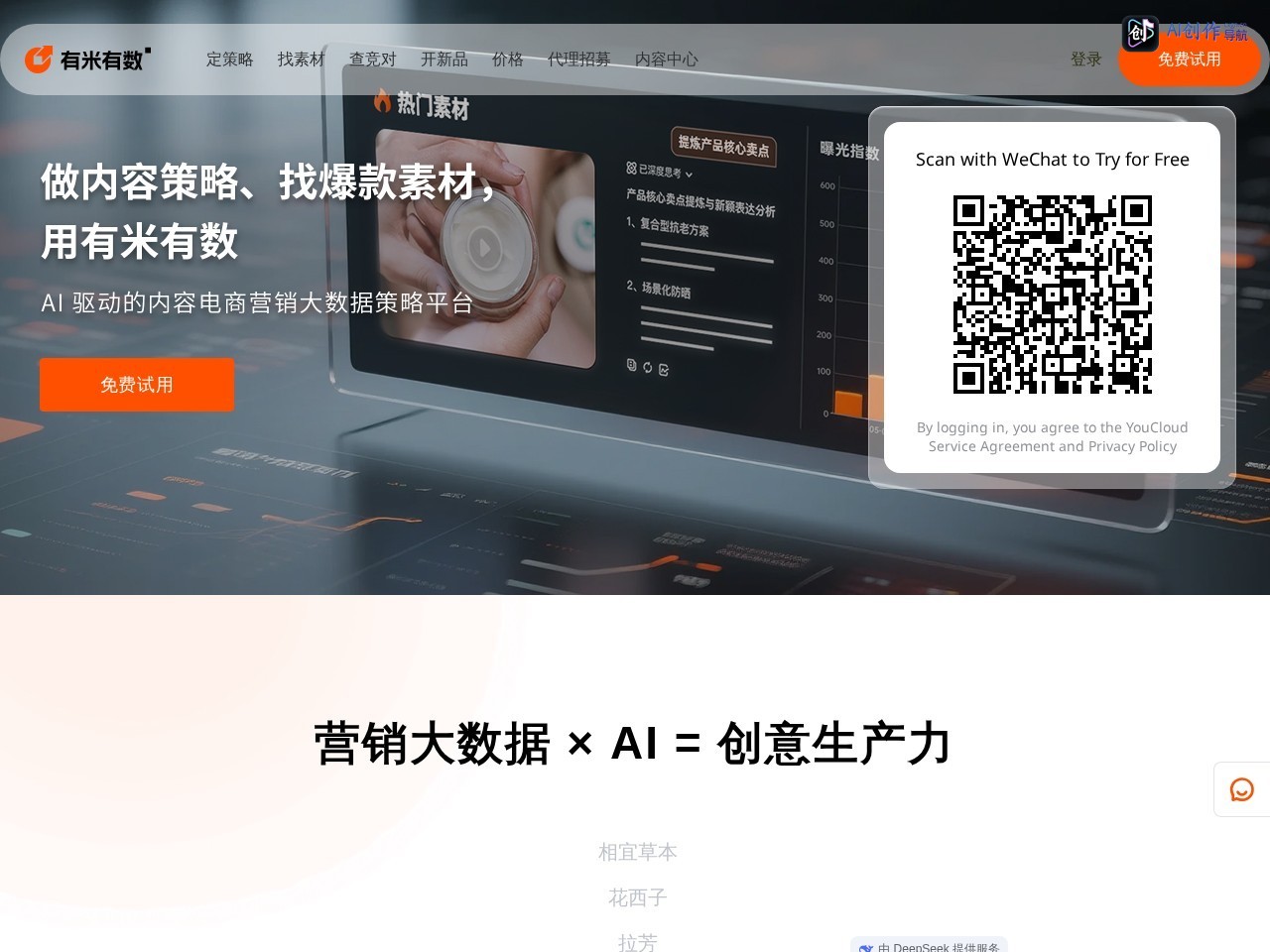 有米有数 网站截图