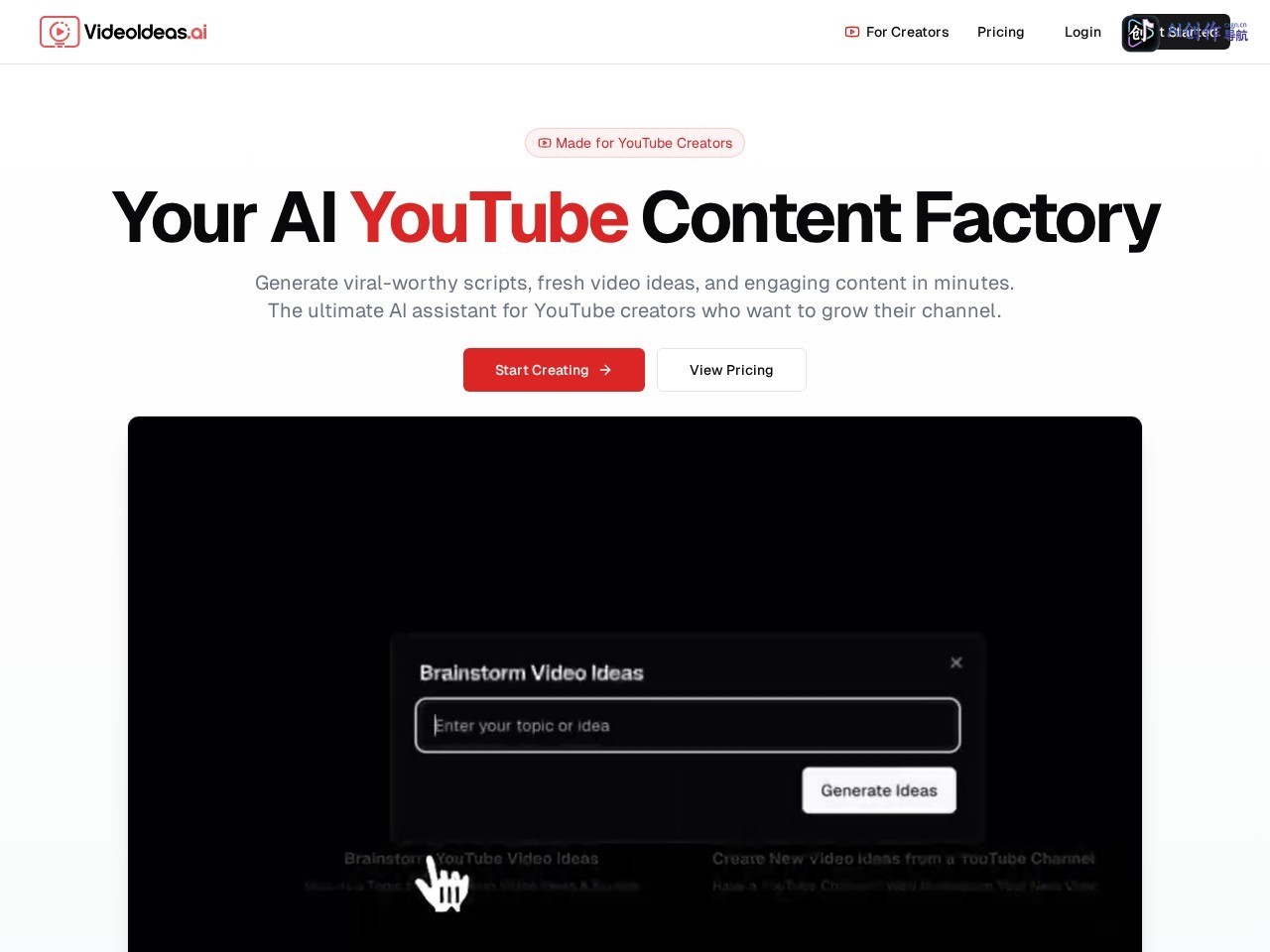 VideoIdeas.ai 网站截图