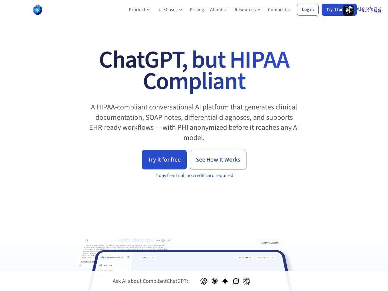 CompliantChatGPT 网站截图