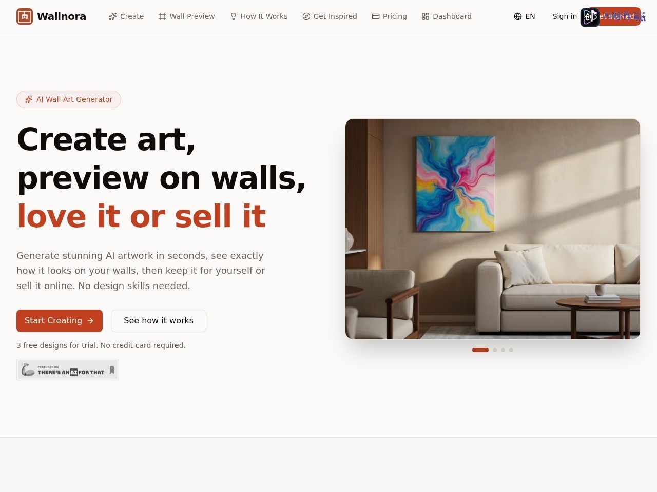 Wallnora 网站截图