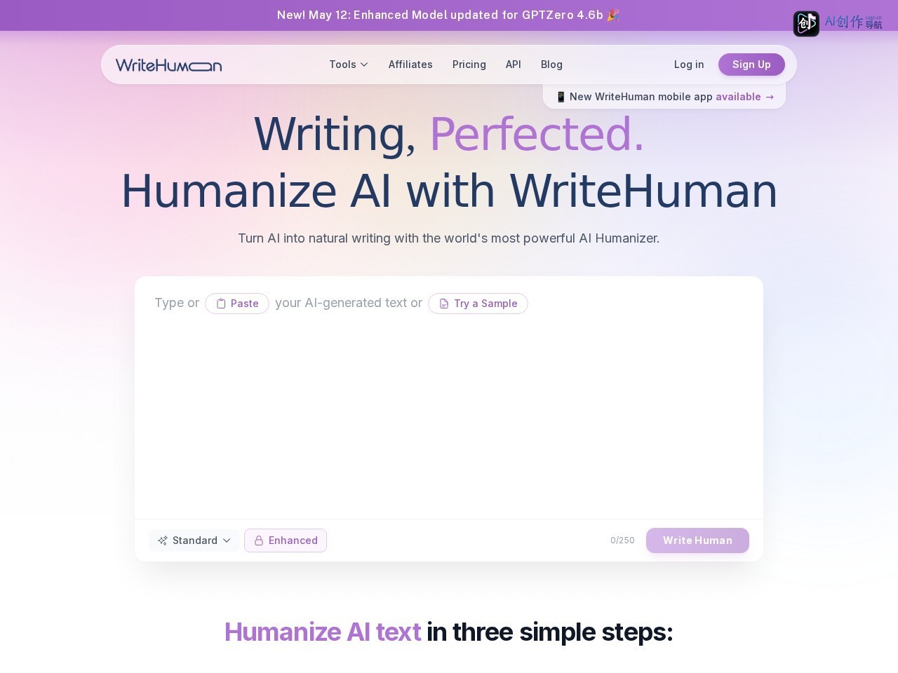 WriteHuman 网站截图