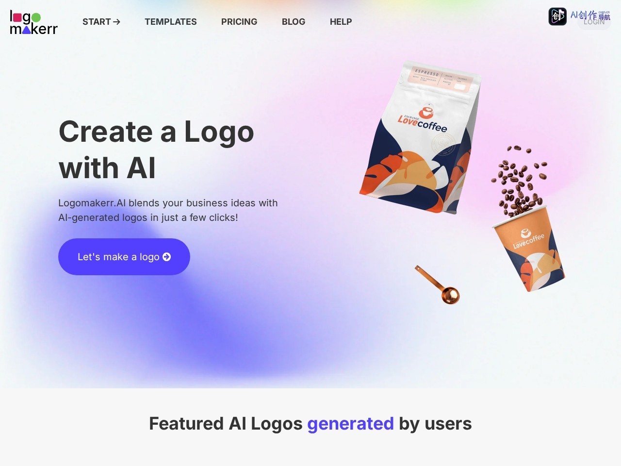 Logomakerr.ai 网站截图