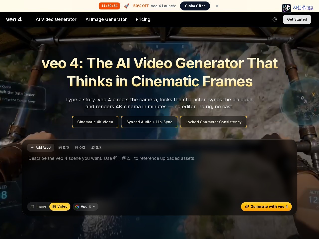 veo 4 AI 网站截图
