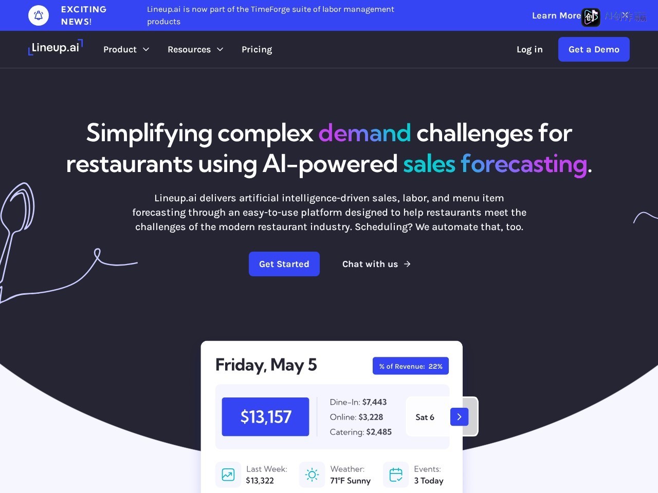 Lineup.ai 网站截图