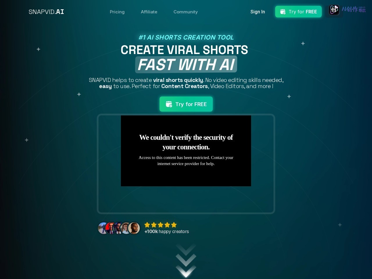 SNAPVID.AI™ 网站截图