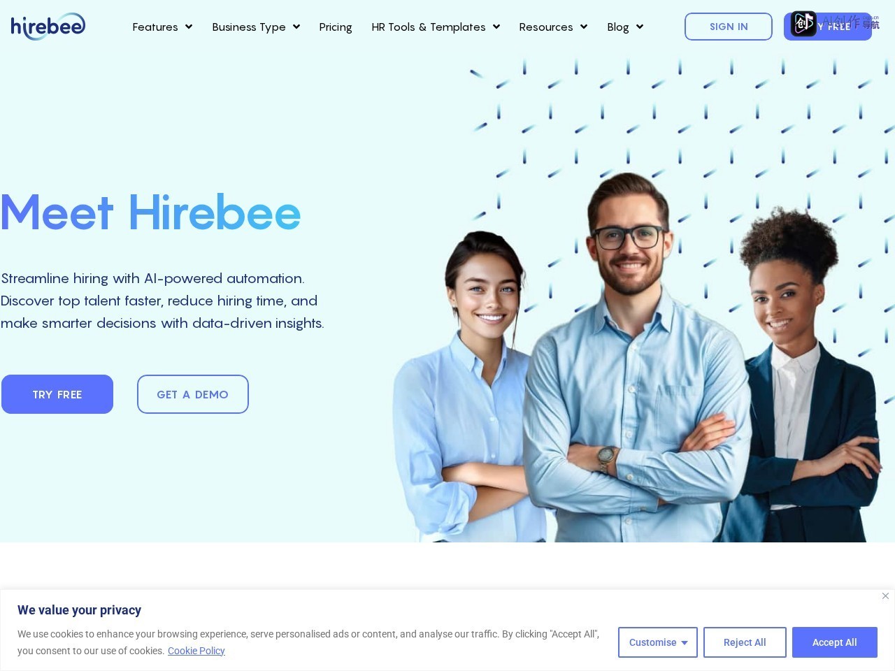 Hirebee AI 网站截图