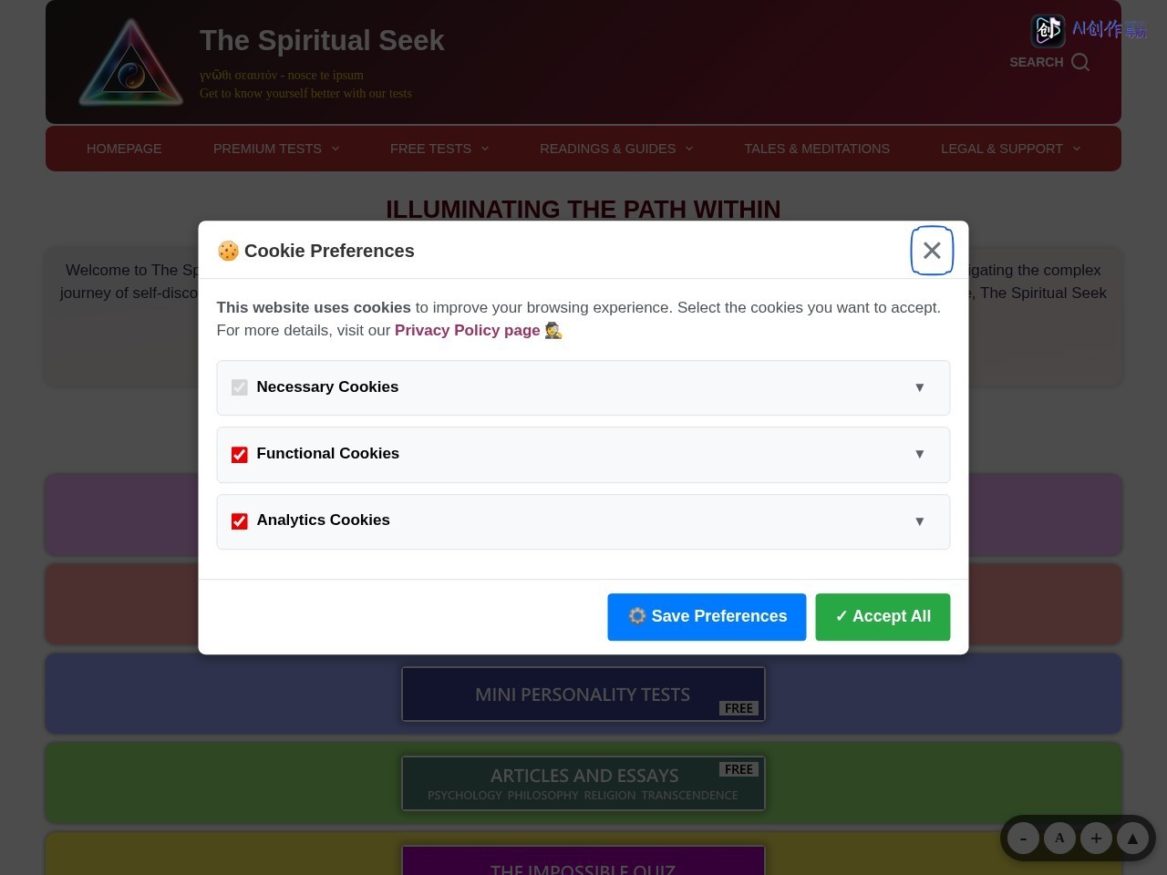 The Spiritual Seek 网站截图