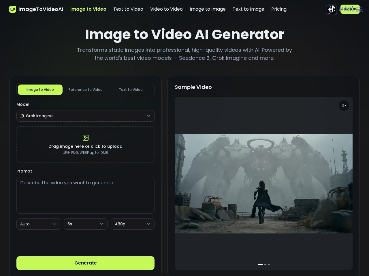 Image to Video AI 网站截图