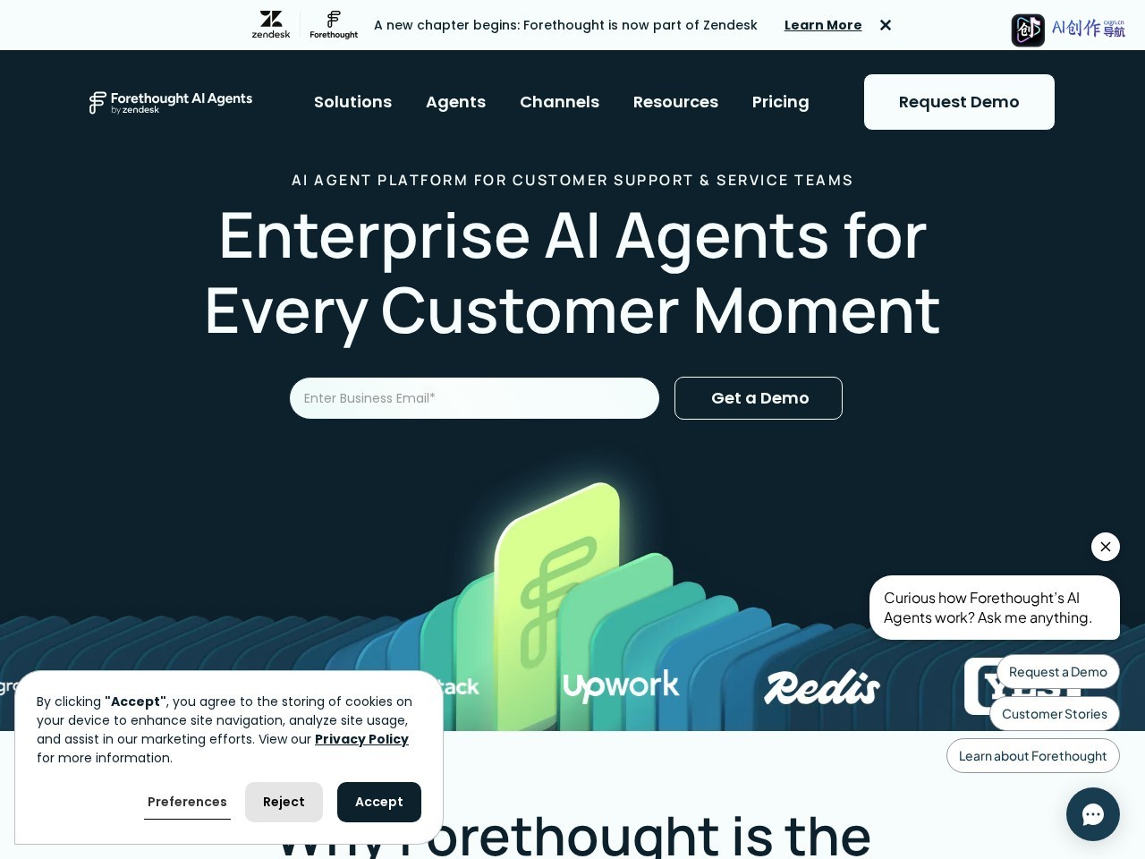 Forethought AI 网站截图