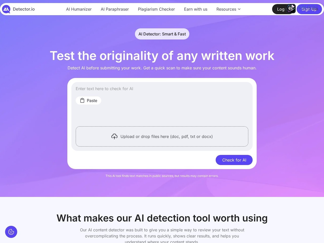 Detector.io 网站截图
