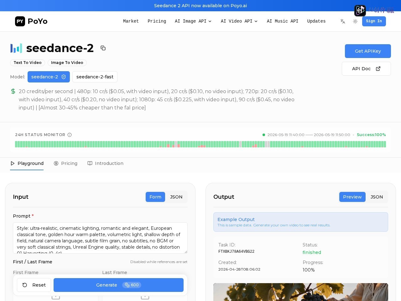 Seedance 2 网站截图
