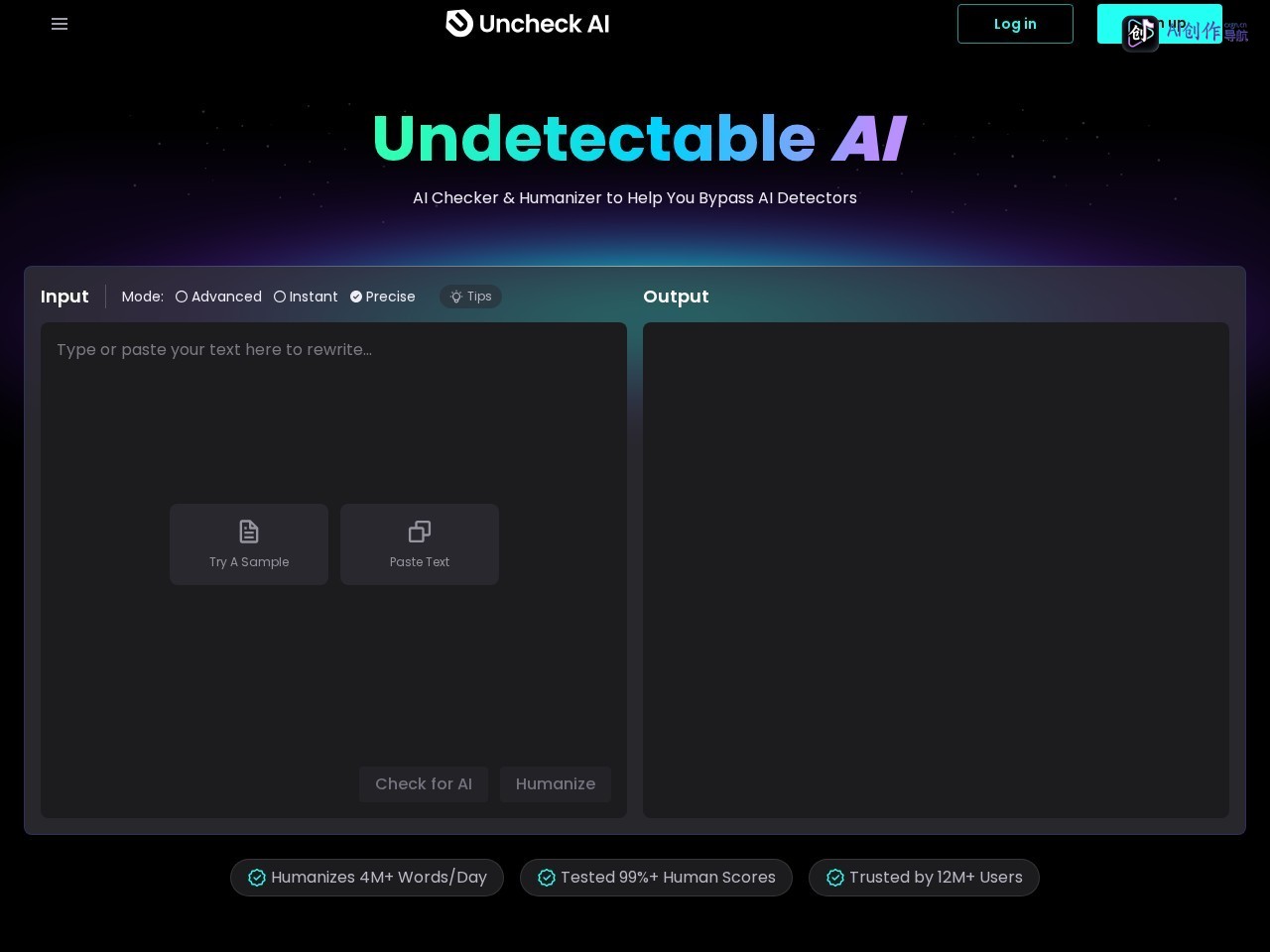 Uncheck AI 网站截图
