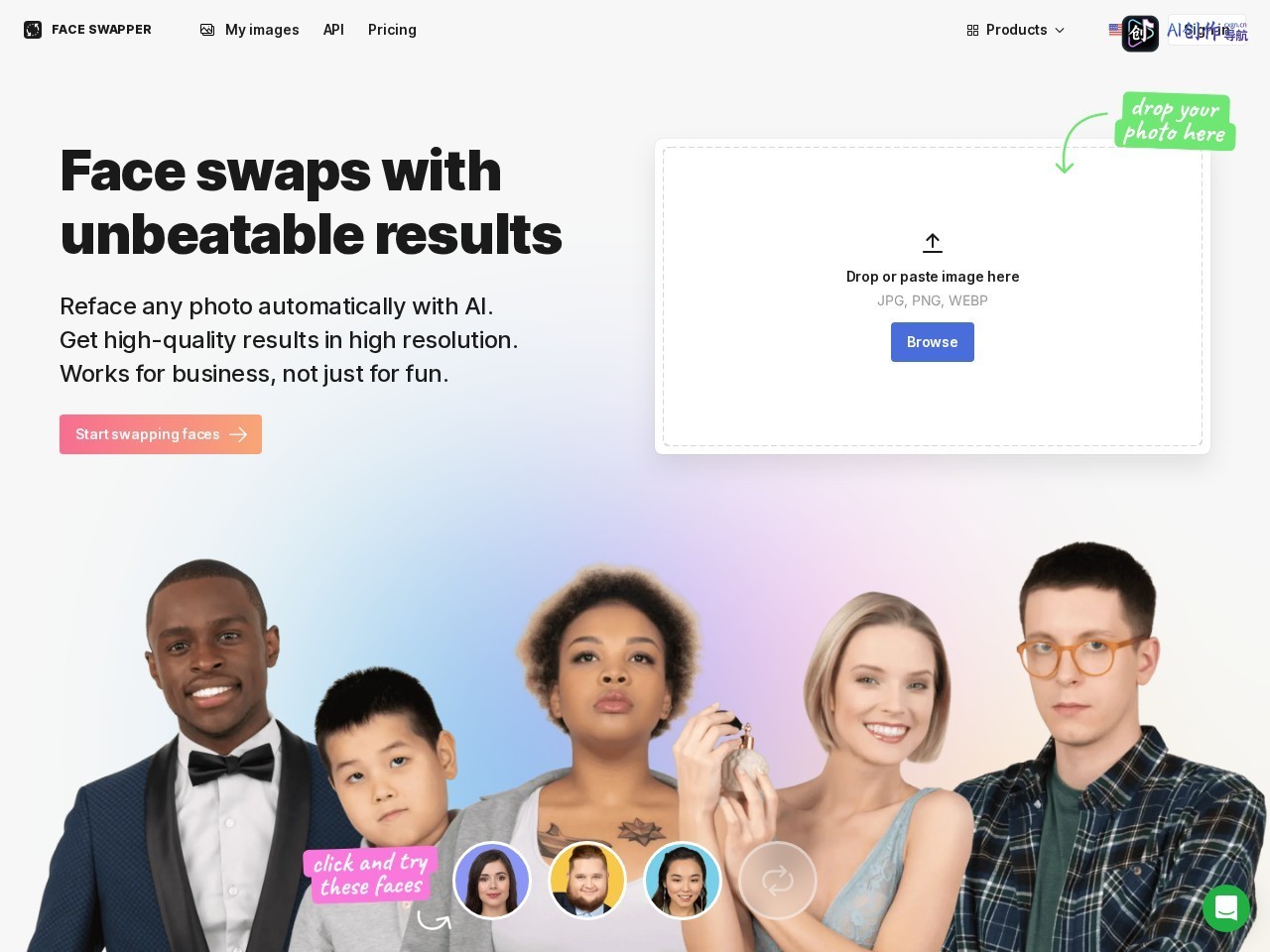 FaceSwapper 网站截图
