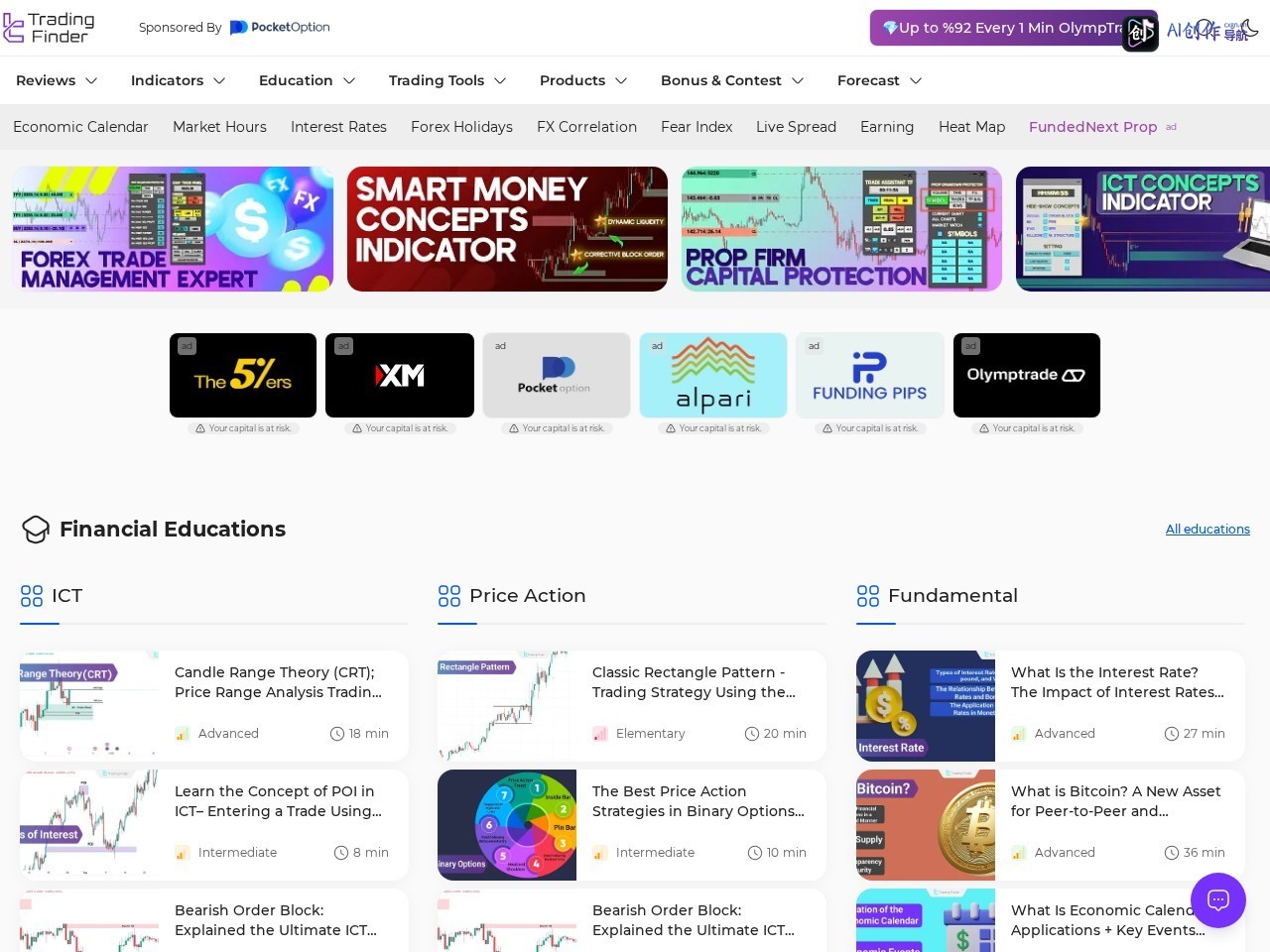 TradingFinder 网站截图