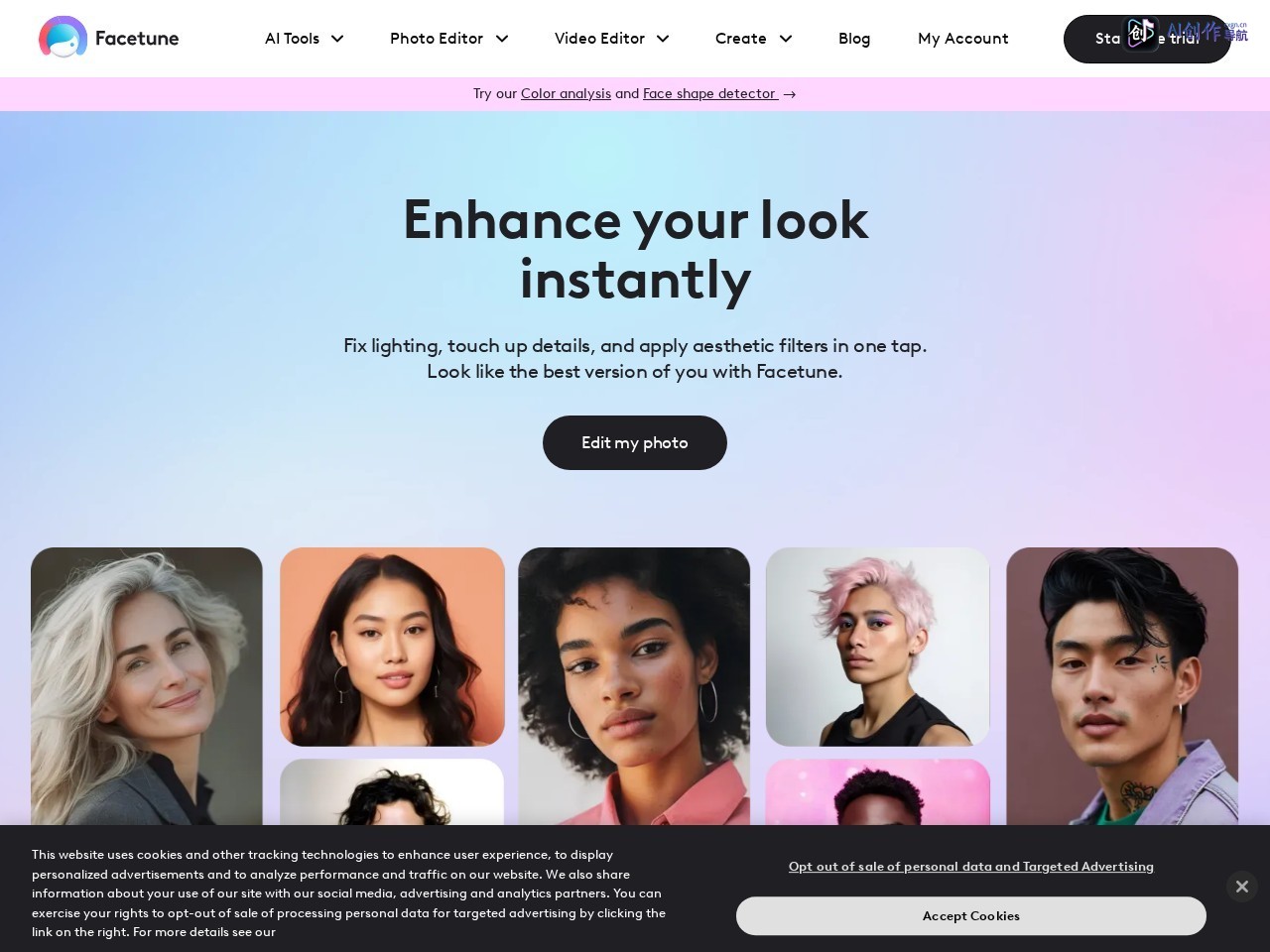 Facetune 网站截图