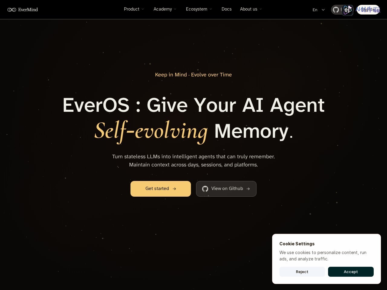 EverMind 网站截图