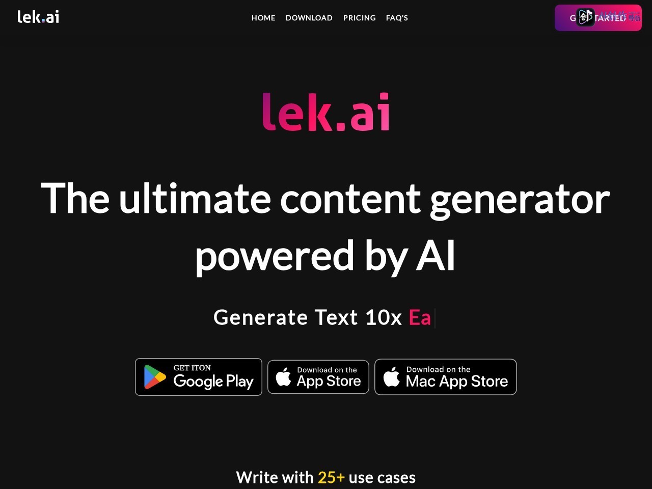 Lek.ai 网站截图
