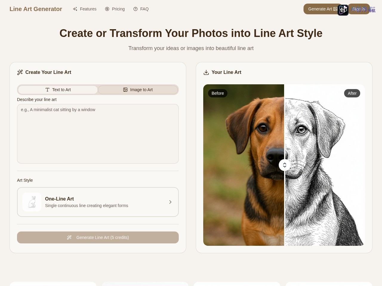 Line Art Generator 网站截图