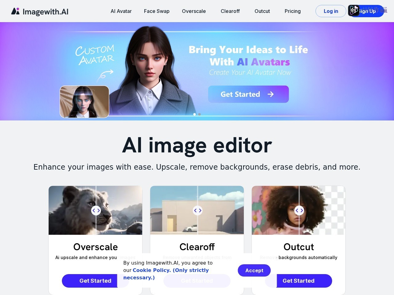 Imagewith.AI 网站截图