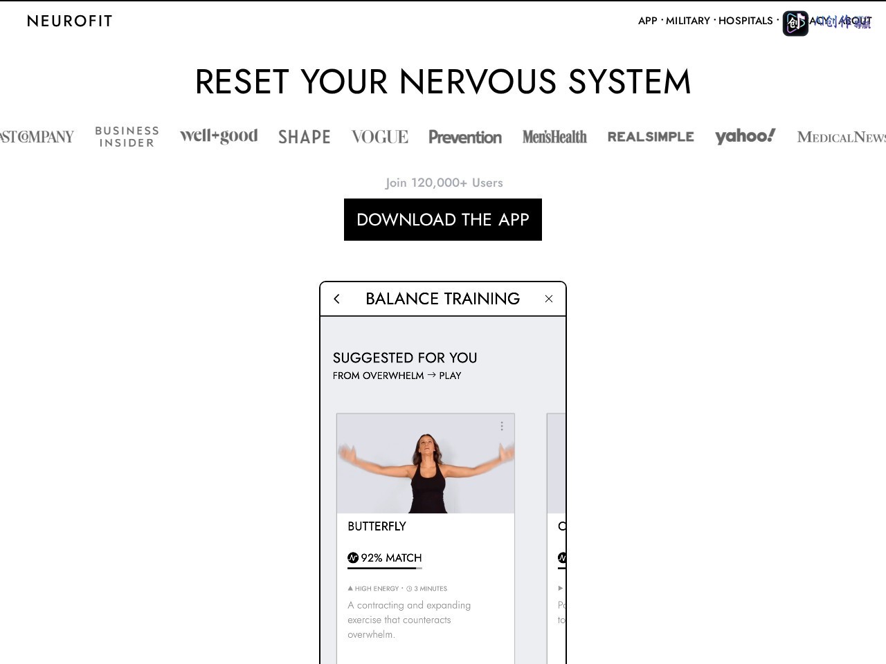 NEUROFIT 网站截图