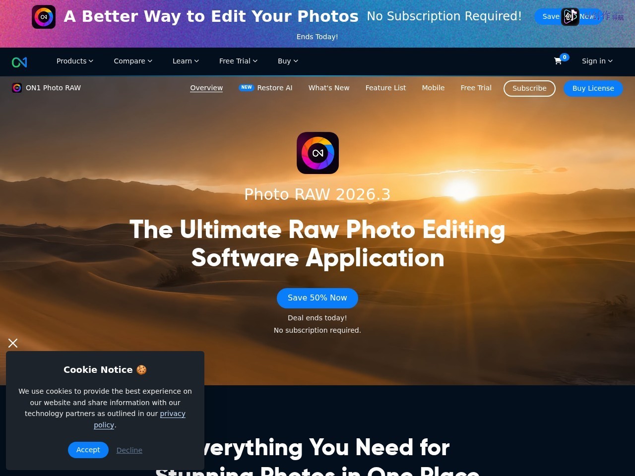 ON1 Photo RAW 网站截图