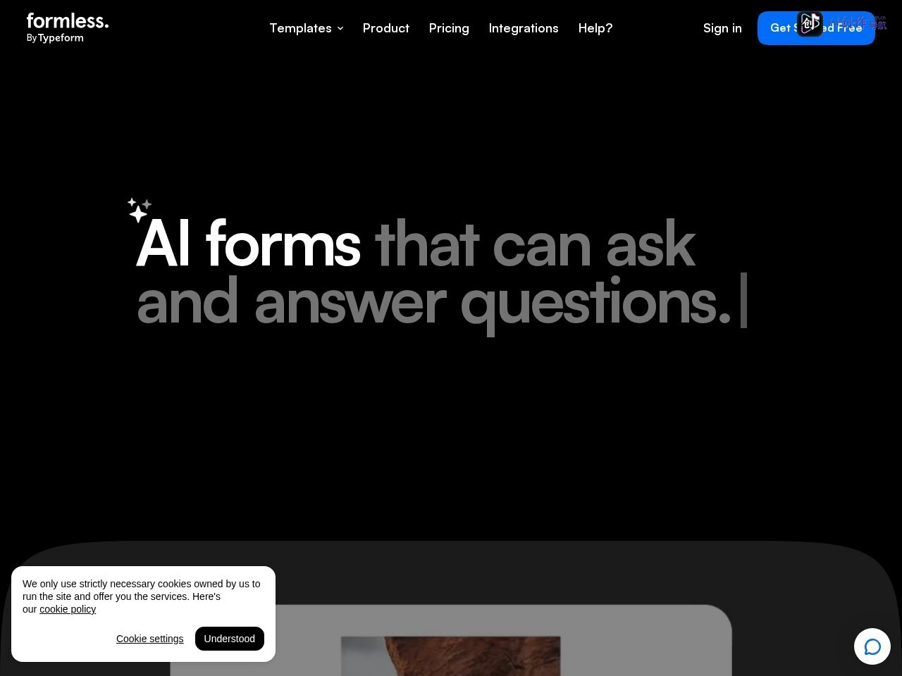 Formless by Typeform 网站截图