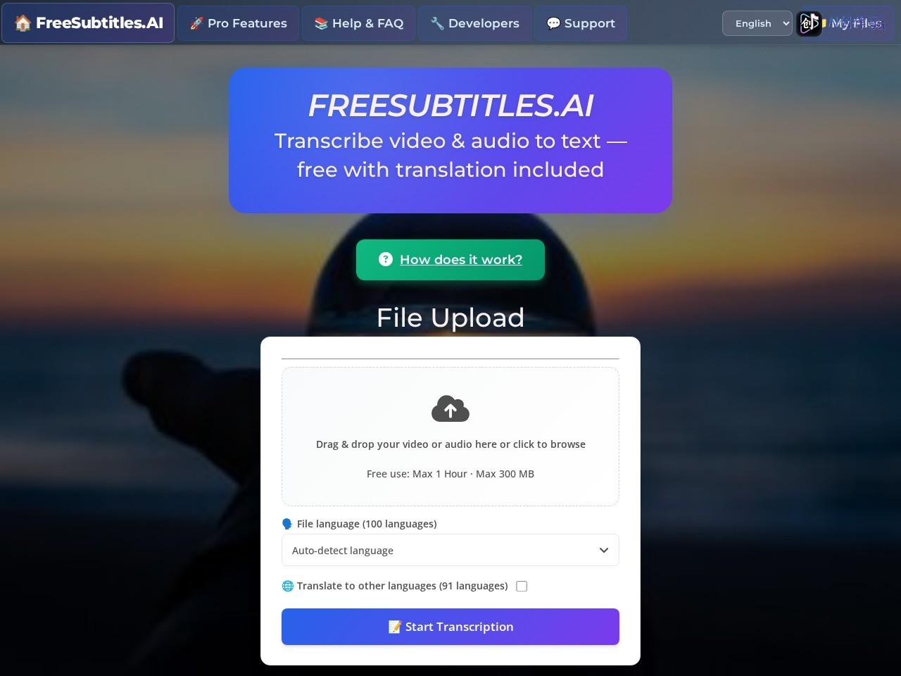 FreeSubtitles.Ai 网站截图