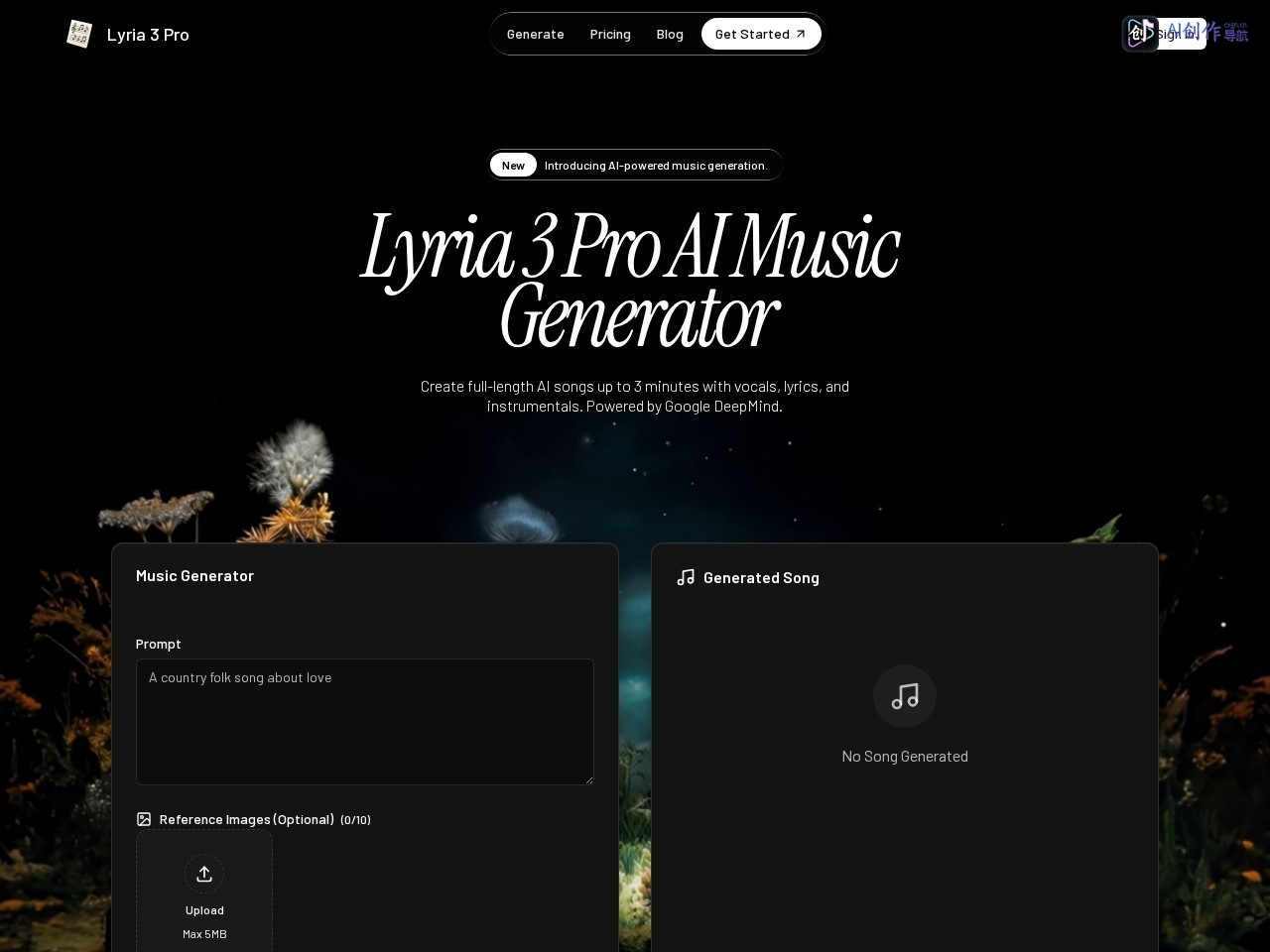 Lyria 3 Pro 网站截图