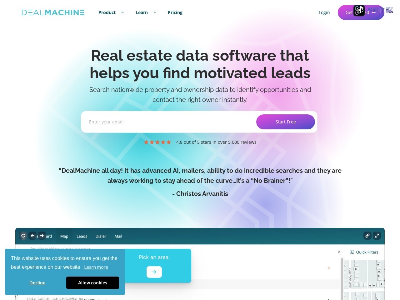 DealMachine 网站截图