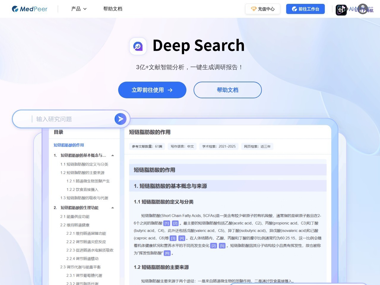 Deep Search 网站截图