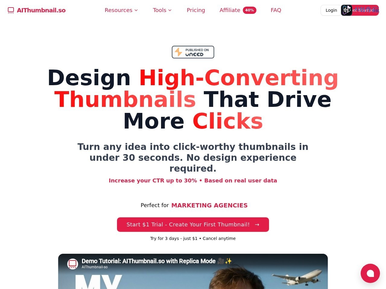AIThumbnail.so 网站截图
