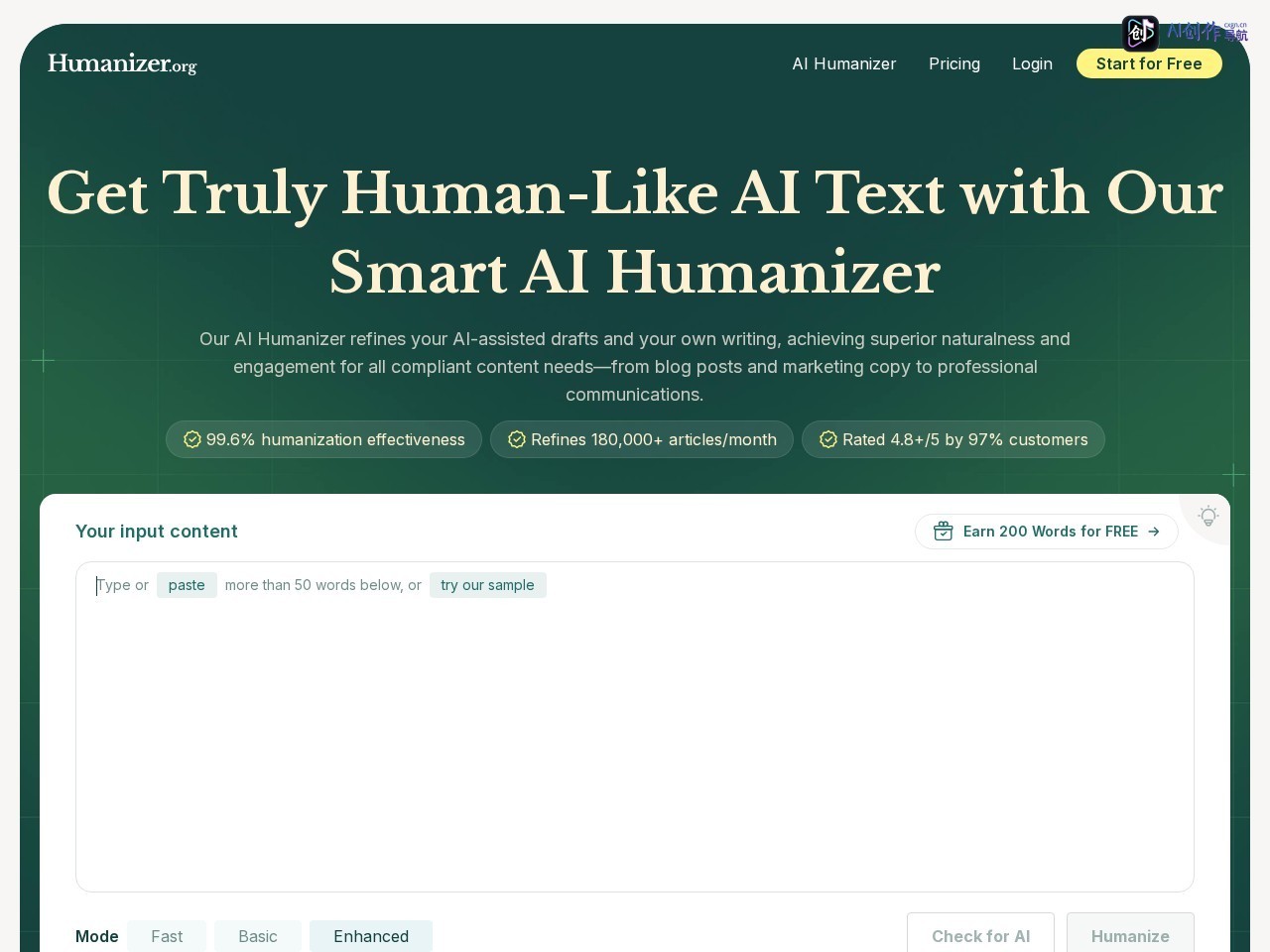 AI Humanizer 网站截图