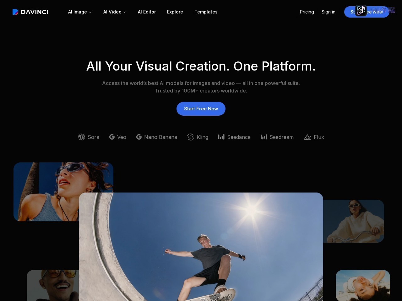 DaVinci AI Art Generator 网站截图