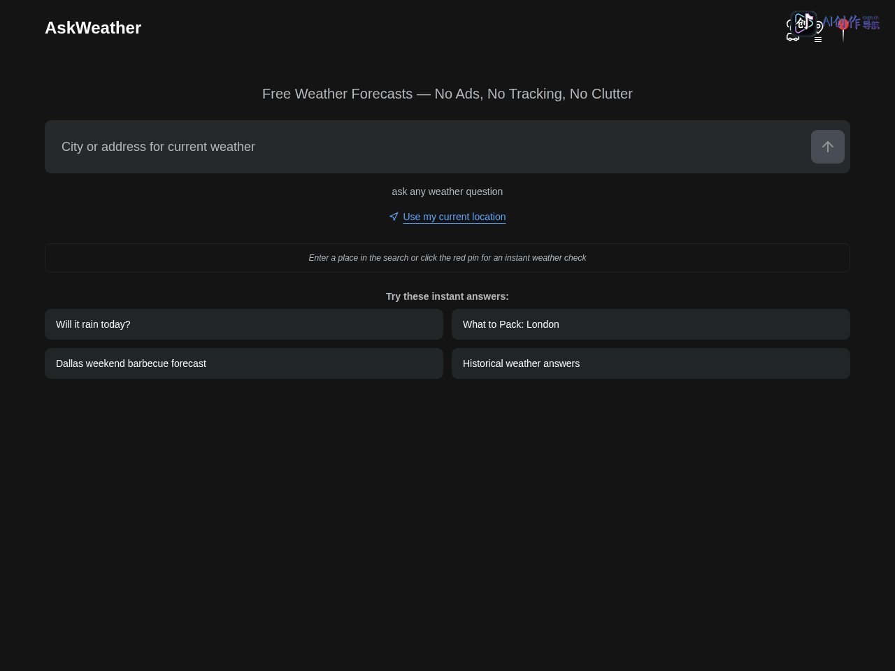 AskWeather.ai 网站截图