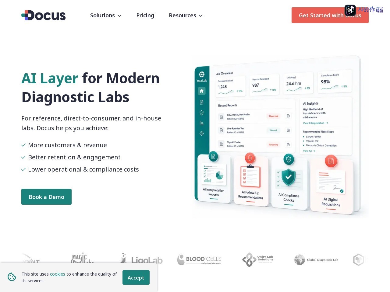 Docus AI 网站截图