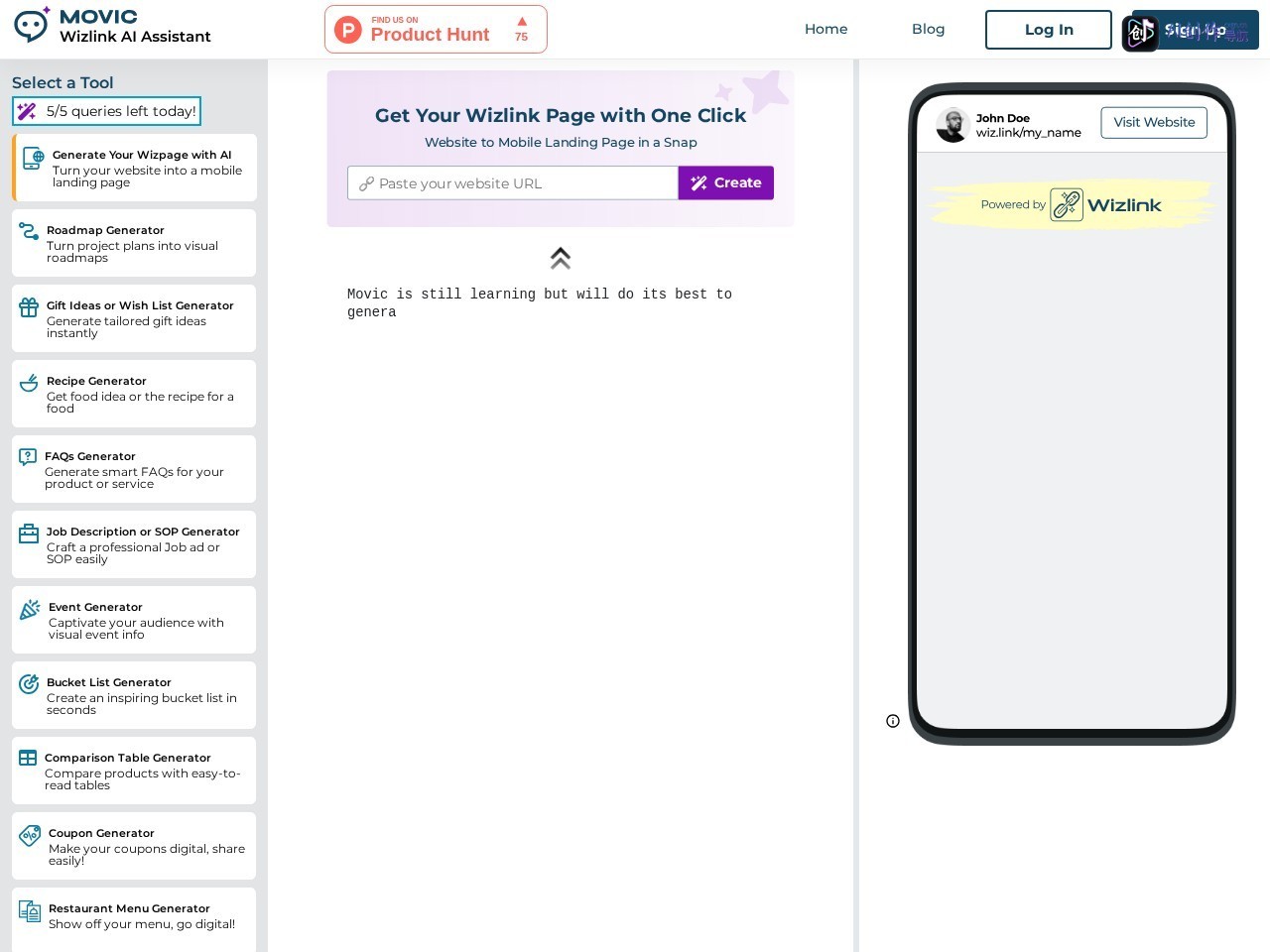 AI Landing Page Builder 网站截图