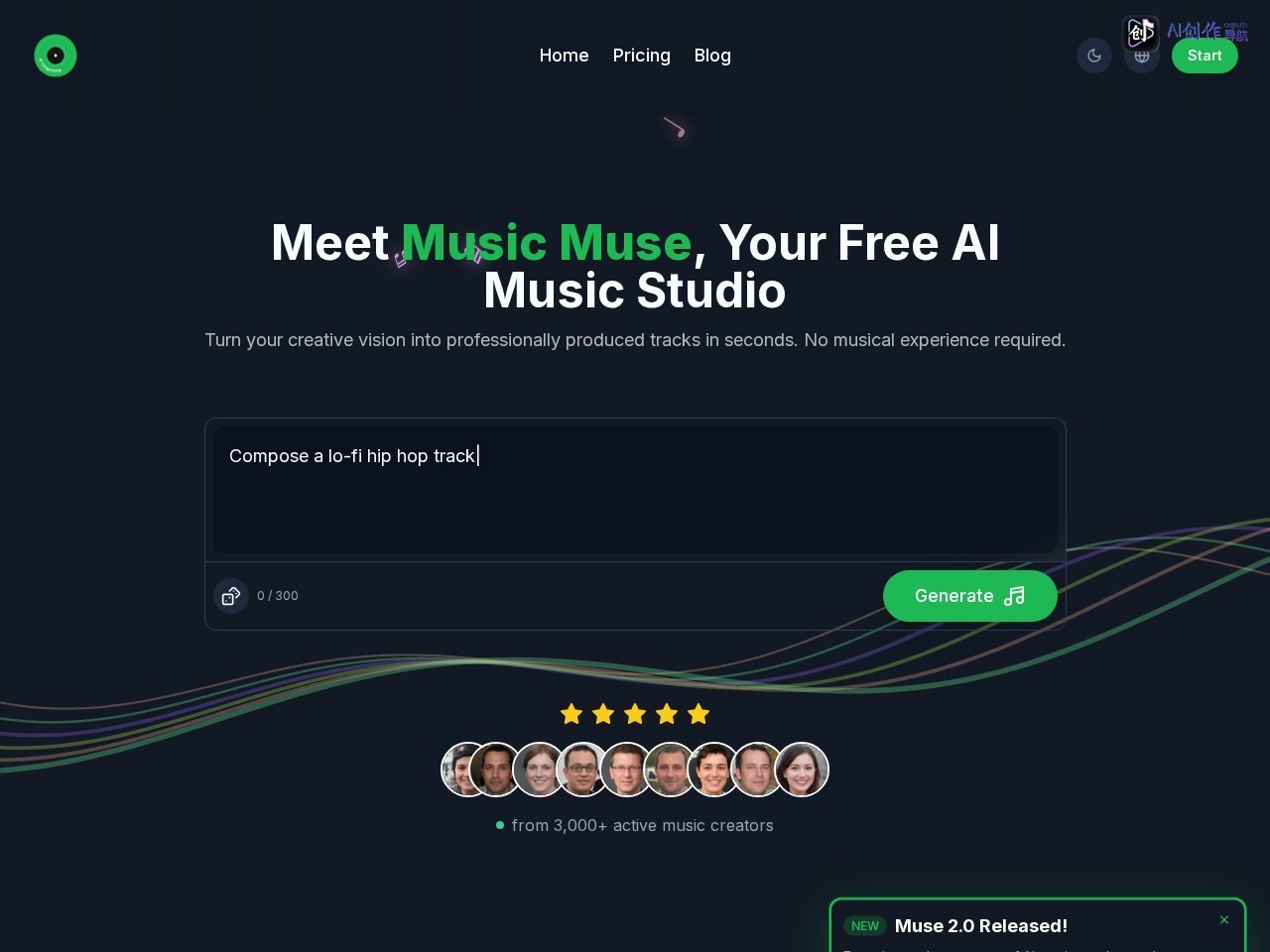 Music Muse 网站截图