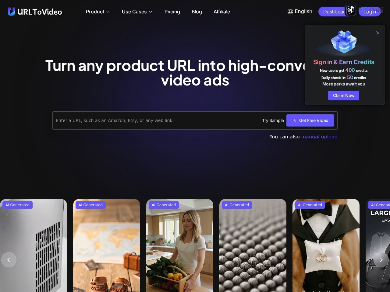 URL to Video 网站截图