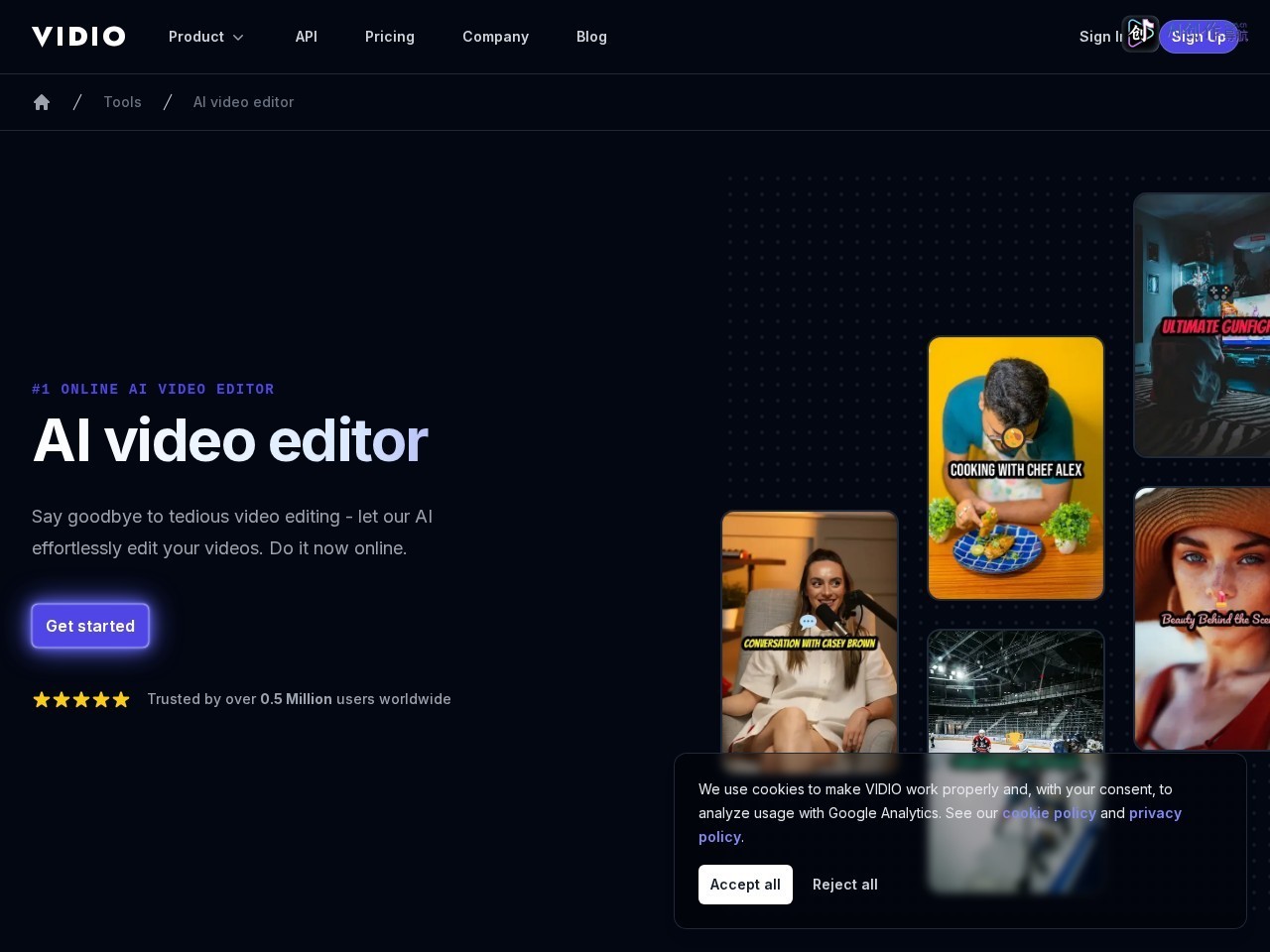 Vidio AI 网站截图