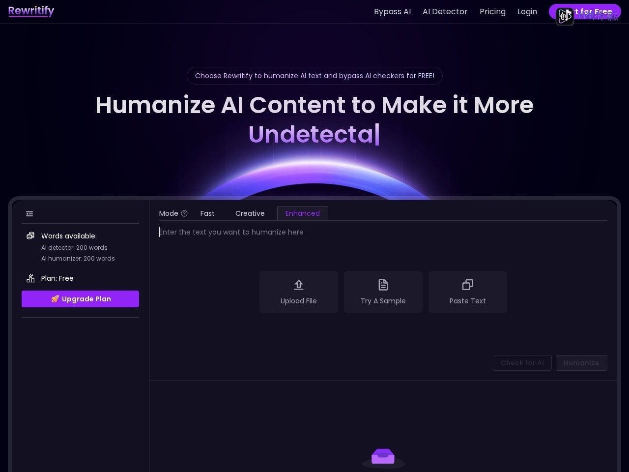 Rewritify 网站截图