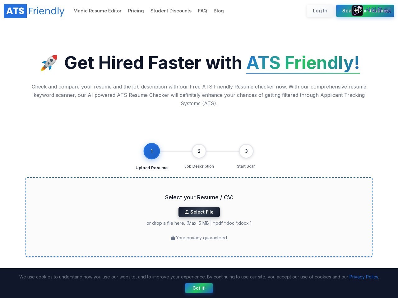 ATSFriendly.com 网站截图
