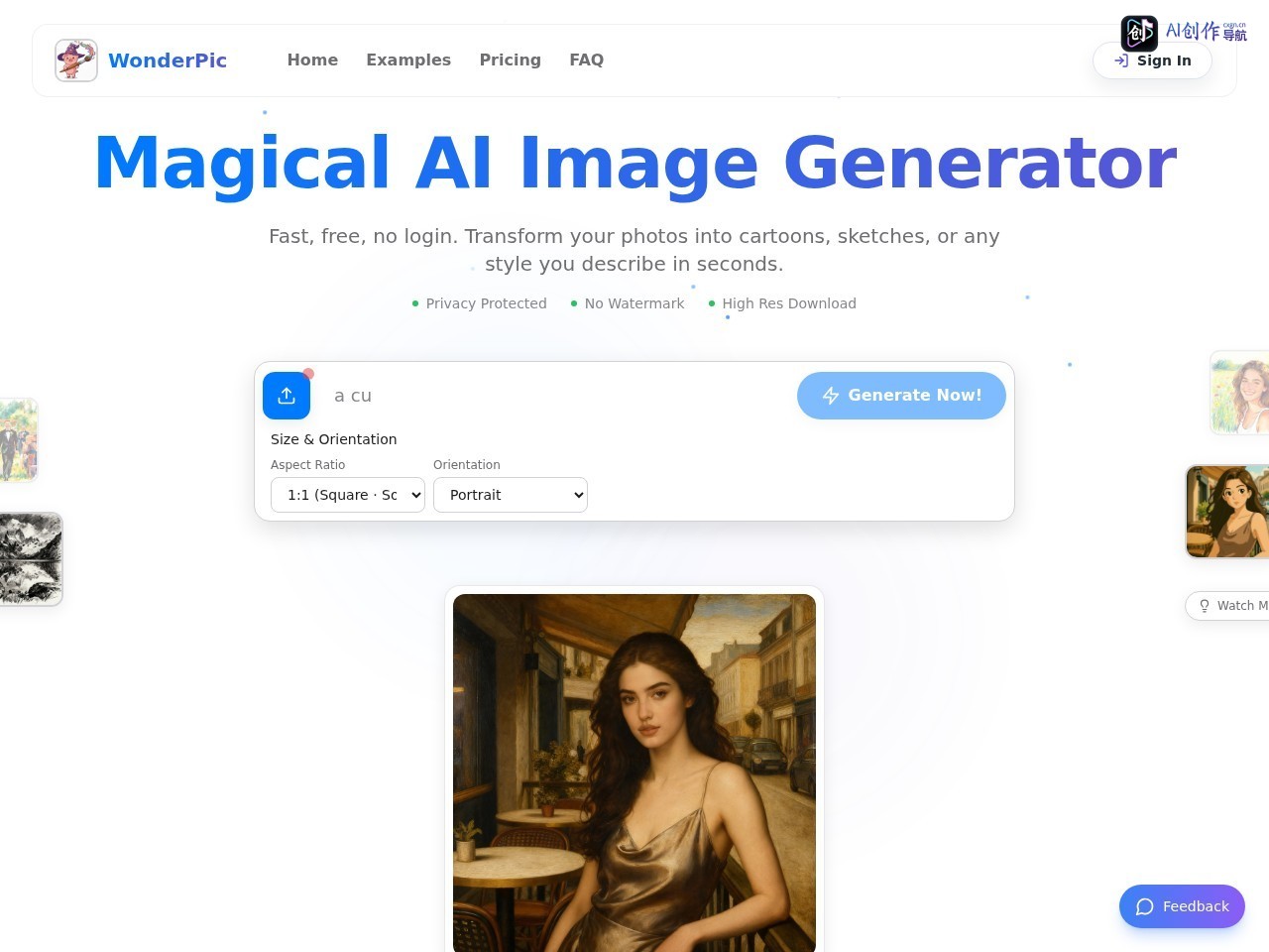 WonderPic 网站截图