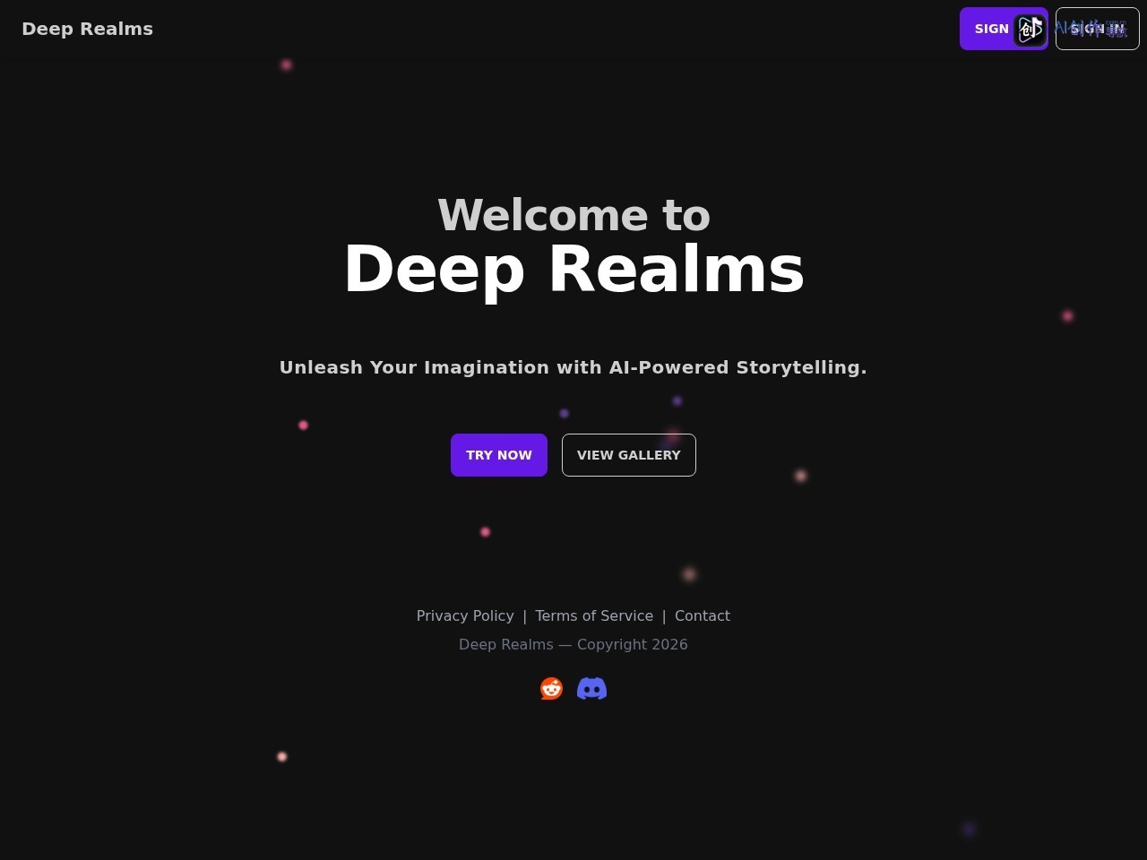 Deep Realms 网站截图
