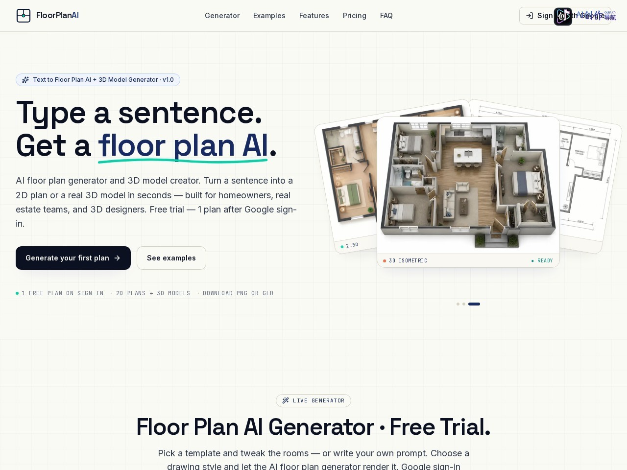 Floor Plan AI 网站截图