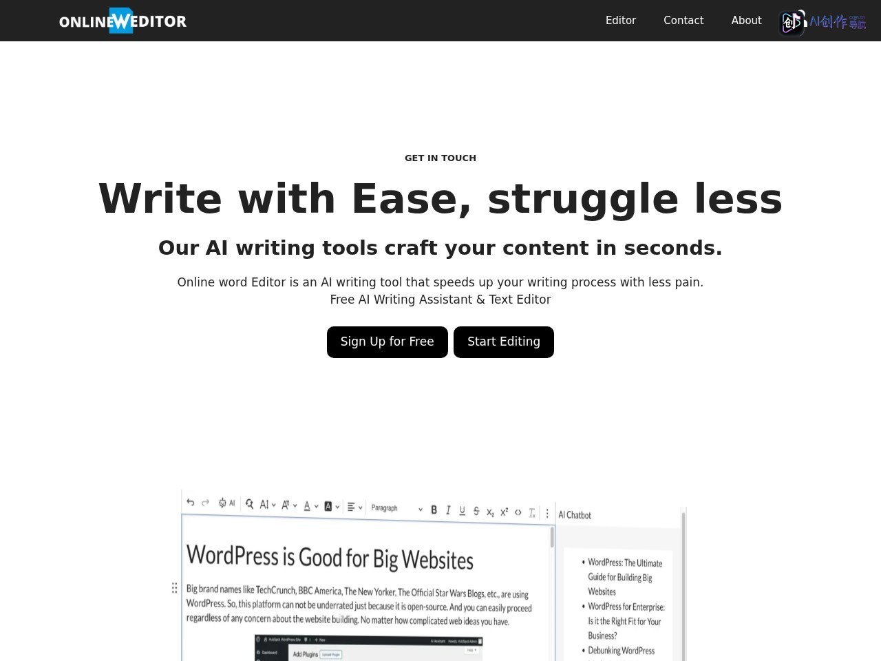 Online Word Editor 网站截图