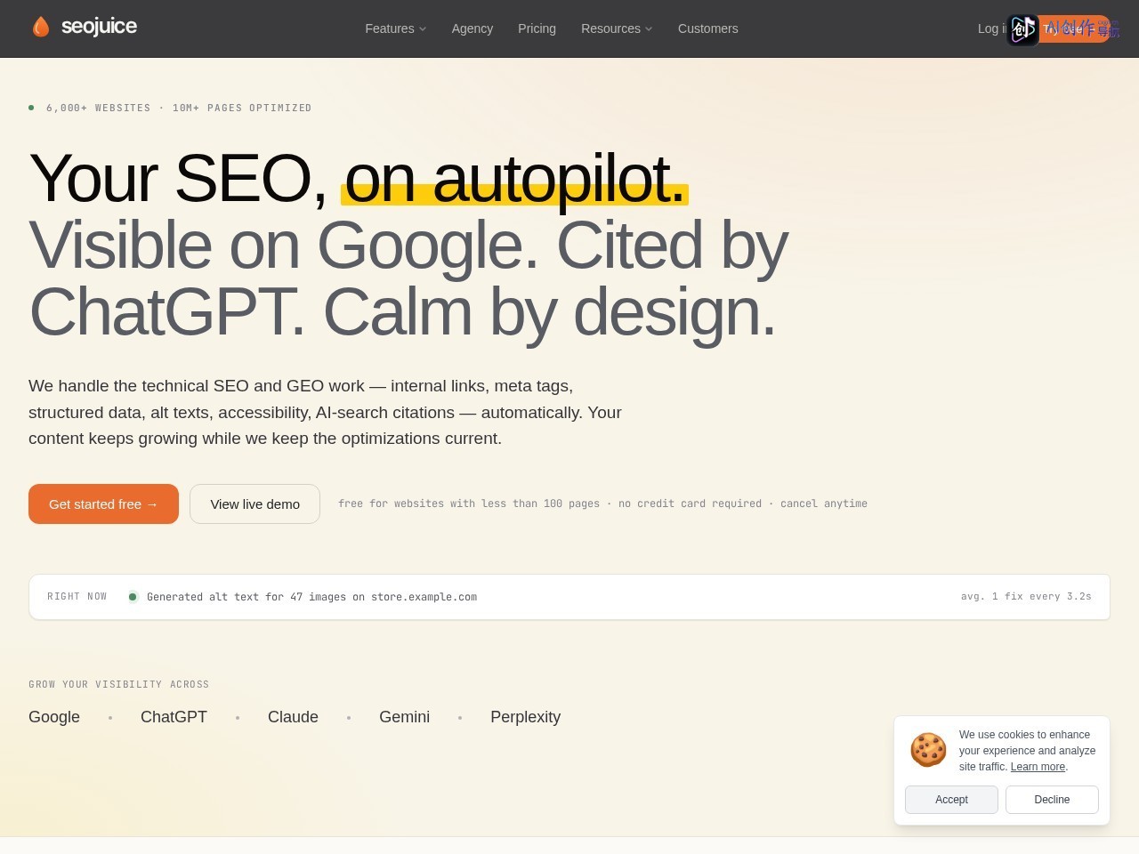SEOJuice 网站截图