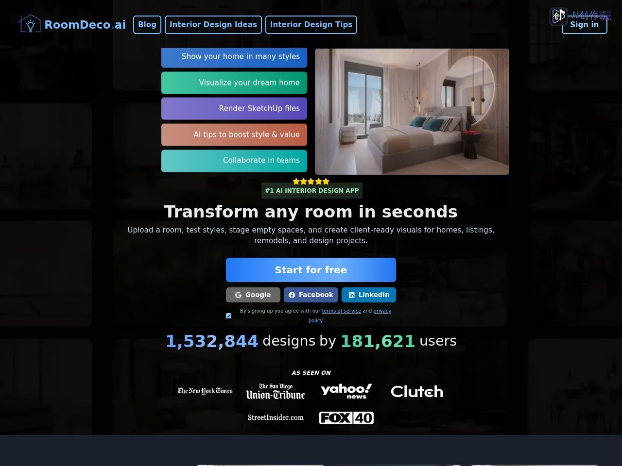 Roomdeco.ai 网站截图