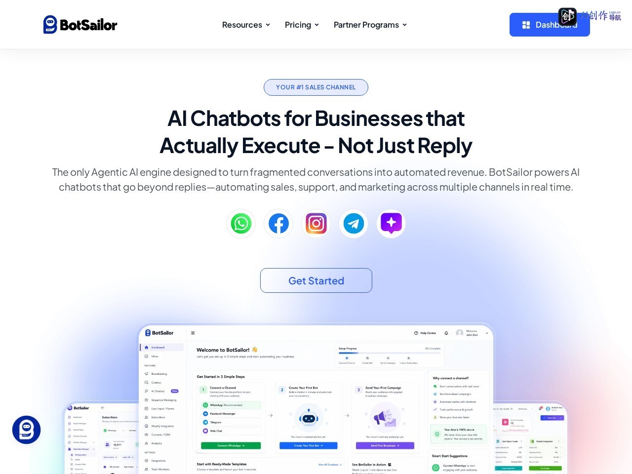 BotSailor 网站截图